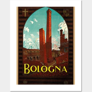 Bologna, Italy - Vintage Travel Poster Design Posters and Art